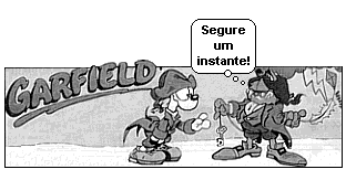 16. (Pucsp 2003) Na tira, Garfield, muito maldosamente, reproduz o famoso experimento de Benjamin Franklin, com a diferença de que o cientista, na época, teve o cuidado de isolar a si mesmo de seu