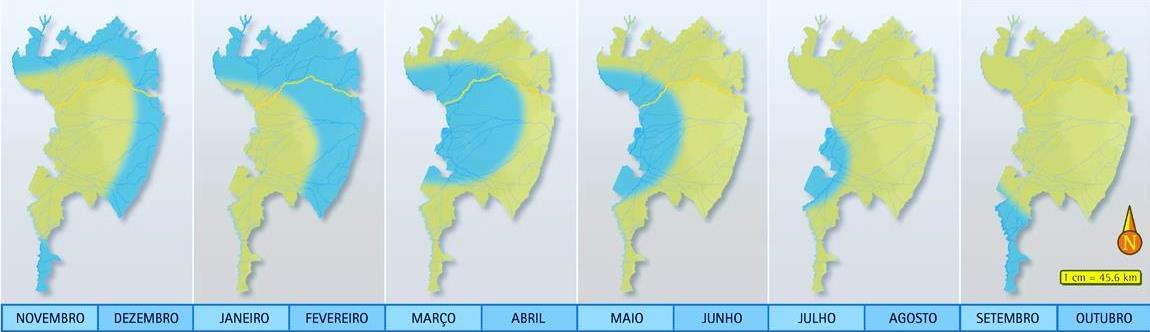 O CAMINHO DAS ÁGUAS Quando adentram a planície, as águas diminuem de