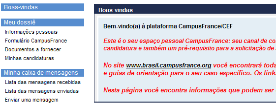 Ao validar a criação de seu dossiê, a seguinte página de confirmação será gerada: BR seguido de 6 dígitos Este é o seu número de identificação Campus France. Anote-o.