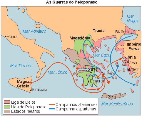 C. Guerra do Peloponeso (431 404 a.c.) 1) ESPARTA* ATENAS.