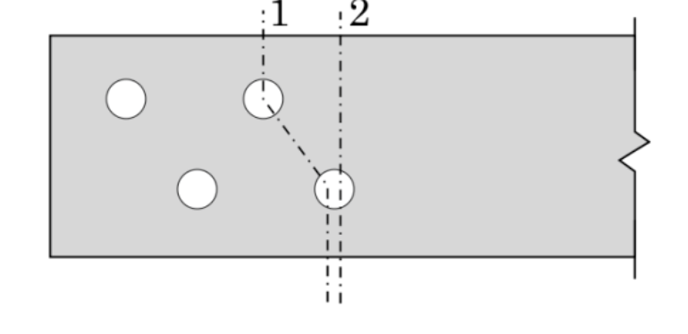 b) RSE: Diâmetro do furo: 10,0 + 3,5mm = 13,5mm Seção 1: 1,35 x 2 92 A = 16 4 x 9 x 0,8 = 15,64cm² Seção 2: A = 16-1,35 x
