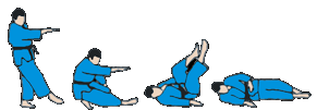 34 Figura 10 - Ushiro-Ukemi Fonte: o autor (2013) Yoko-Ukemi: execução para o lado direito (Figura 11), estando em pé com as pernas um pouco afastadas, braço direito abduzido 90º e o braço esquerdo
