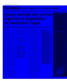 Pág: 6 ID: 59471903 28-05-2015 Quase metade dos cursos superiores impedidos de aumentar vagas Área: 26,00 x 31,31 cm² Corte: 1 de 5 estaque Cursos superiores e mercado de trabalho Superior 45% dos