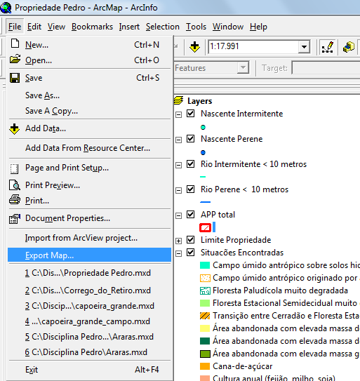 Clicar em Export Map... Escolher o nome Escolher tipo PDF 6.