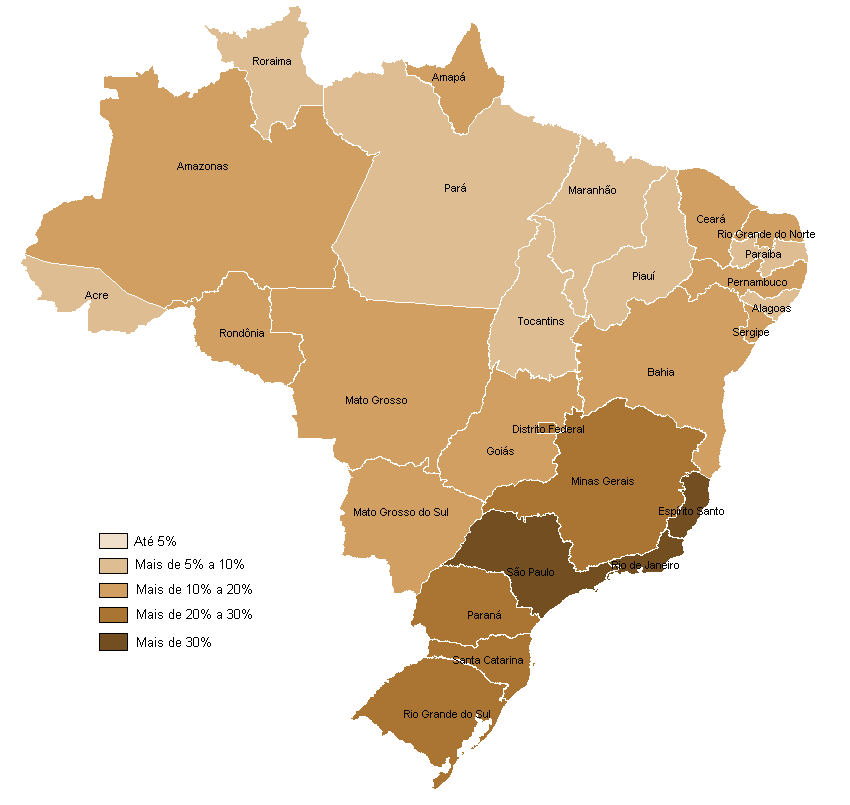 Taxa de cobertura dos planos privados de assistência médica por Unidades da Federação (Brasil dezembro/2010)