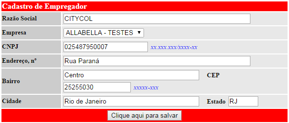 cadastro solicitando Descrição onde deverá ser informado o nome da documentação, Selecione a empresa (Filial) e após clique em Salvar.