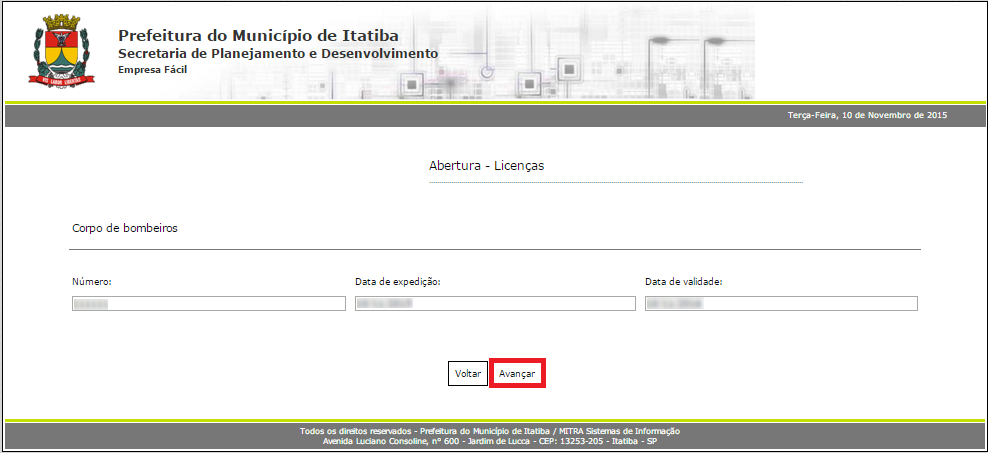 6 LICENÇAS Em Licenças, é possível declarar informações relativas às licenças dos órgãos estaduais de licenciamento (Corpo de