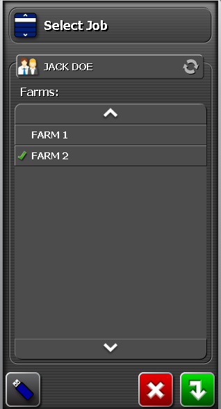 AVISO: Se você navegar para um cliente/fazenda/ campo diferente na janela de seleção de trabalho, será feita uma cópia do trabalho do seu lugar original para o cliente/fazenda/campo ativos no momento.