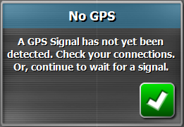 significa que não foi detectado um sinal GPS.