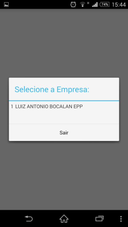 28 Figura 12 - Login. A Figura 13 mostra o próximo passo após o login. Caso haja mais de uma empresa o aplicativo listará as empresa, para que o usuário possa selecionar e realizar as operações.