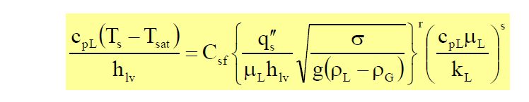 q" O Fluxo de calor (q ) em ebulição nucleada é dado por: = µ l h fg g( ρl ρ σ v 1/ 2