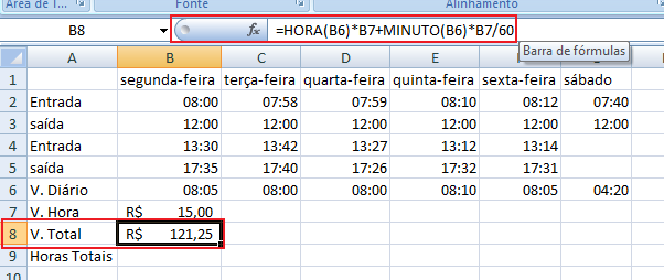 17 Para calcular o V. da hora que o funcionário recebe coloque um valor, no caso adicione 15 e coloquei no formato Moeda.