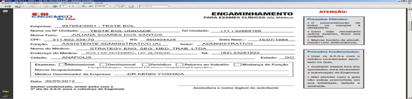 O Link EXAMES POR FUNÇÃO permite visualizar os exames por função de acordo com o PCMSO da unidade e impressão da informação. Grade de Exames, Riscos e Periodicidade por Função conforme PCMSO. 12.