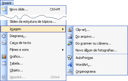 IMAGEM Podemos inserir clip-arts,