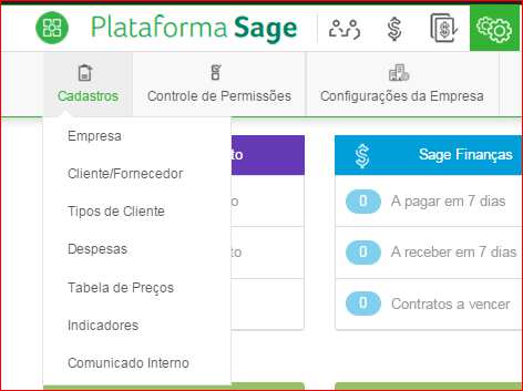 2. Cadastro da Empresa 2.1. Configurações Cadastro da Empresa para o Relacionamento.