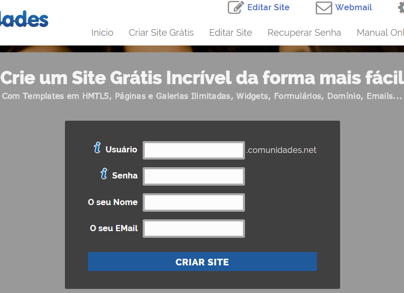 Em seguida irá aparecer um formulário para você preencher