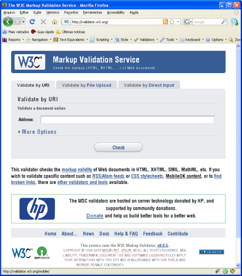 Princípio 4: Robusto Validar as páginas Web http://validator.w3.
