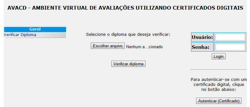 Operacionalidade da Assinatura Digital e Verificação