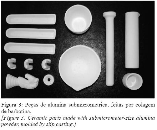 Produtos cerâmicos obtidos