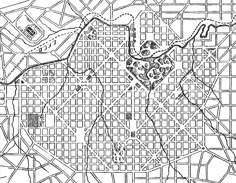 que incluísse o sistema natural de escoamento das bacias urbanas e elaborou um projeto alternativo, conforme mostrado nas Figuras 3.8 (a) e (b) (Plano Diretor de Drenagem Urbana, 2000).