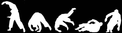 9. Ushiro-ukemi Técnica de amortecimento de queda para trás; 10. Ushiro-ukemi (ZA-I): Técnica de amortecimento para trás partindo da posição sentada. 11.