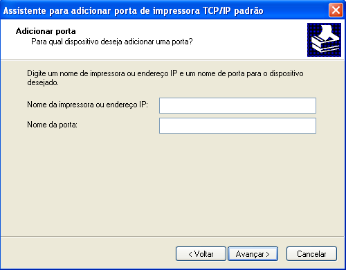 ADENDO AO GUIA IMPRESSÃO 37 7 Digite o endereço IP do EX Print Server. 8 Clique em Avançar.