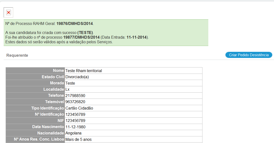 5º Passo Terminar a Candidatura Depois do preenchimento dos dados deverá seleccionar o botão Terminar a fim de enviar a candidatura com sucesso para os serviços do Município.