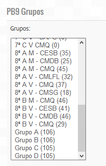 10 Esquema de nome Grupo@ significa que o sistema dará nomes automáticos GRUPO A, GRUPO B, GRUPO C etc. Nesse caso serão criados 4 grupos de estudantes aleatoriamente.