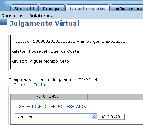 que poderá ser feita posteriormente pelo diretor do departamento ou secretaria; Adiado o processo foi adiado para a próxima pauta pelo seu relator; Retirado de Pauta o processo foi retirado de pauta