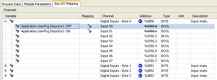 As variáveis a serem utilizadas para o mapeamento de pontos duplos deverão ser declaradas como DBP. No caso dos pontos mapeados como pontos duplos, a variável ON (nomedavariavel.
