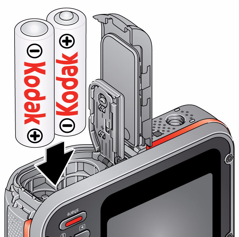 Como configurar a câmera Como colocar as pilhas AA Adquira pilhas