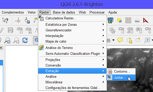 Calcular as Estatísticas Menu Raster - Extração Juntar (Cortador) O nome desse