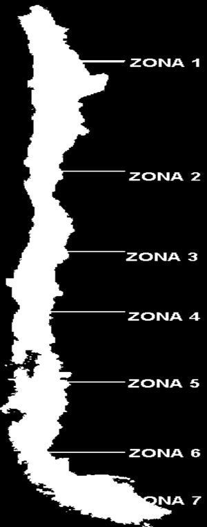 Regiões hidrográficas do Chile Zona 1. De los Ríos de Régimen Esporádico en la Zona Árida de Chile Zona 2. Ríos en Torrente de régimen mixto en la Zona semiárida de Chile. Zona 3.