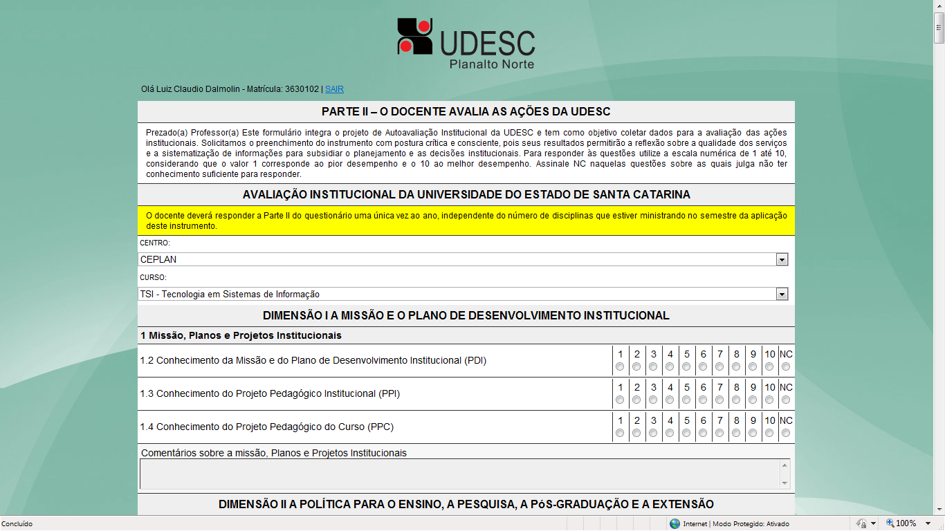 AUTOAVALIAÇÃO INSTITUCIONAL DO