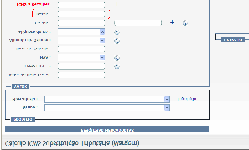 k) Débito É calculado automaticamente de acordo com o valor da Base de Cálculo e da escolha da