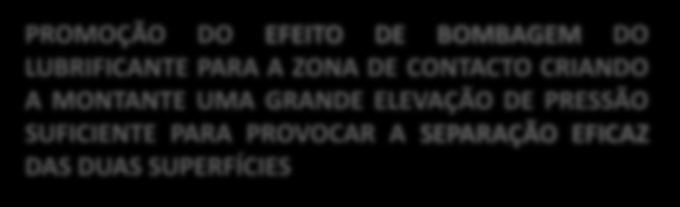 A LUBRIFICAÇÃO HIDRODINÂMICA (LHD) - ENTRE AS SUPERFÍCIES DE CONTACTO DO SISTEMA TRIBOLÓGICO É AUTO- GERADA UMA PELÍCULA RELATIVAMENTE ESPESSA DE LUBRIFICANTE COM A CAPACIDADE DE GARANTIR UMA