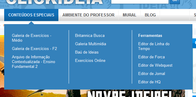 11. Ferramentas de Criação O Portal Clickideia oferece aos alunos e professores diversas ferramentas de criação como o Editor de Forca, de Linha