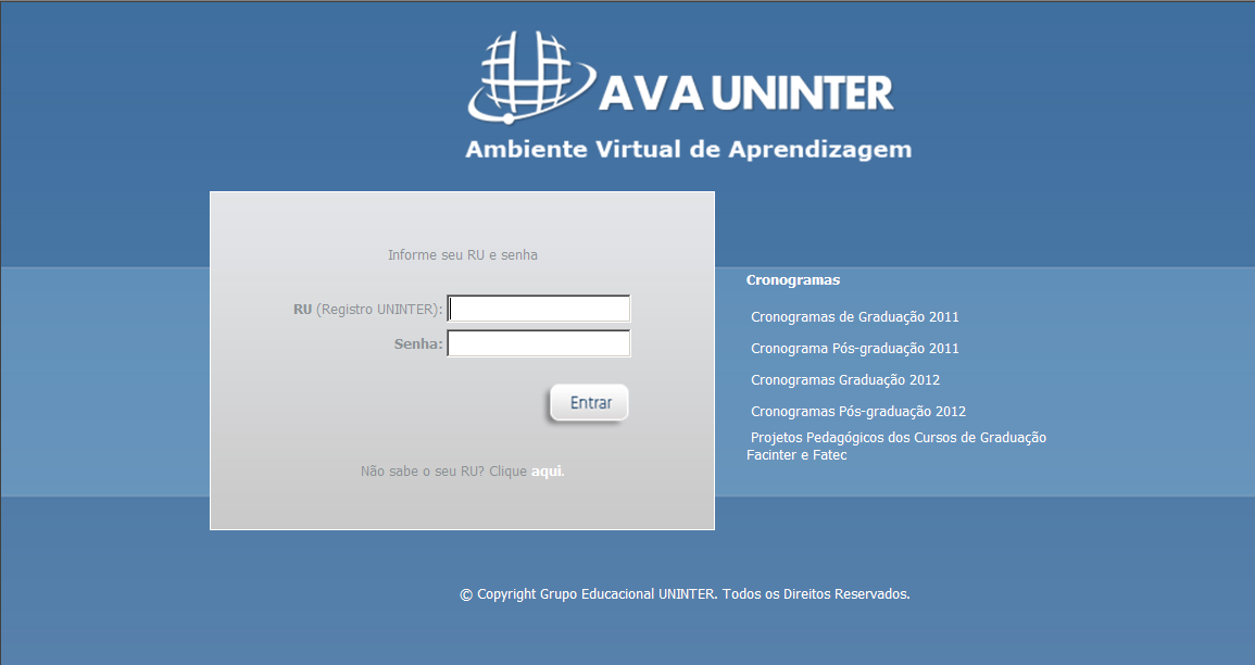 2. AVA- Ambiente Virtual de Aprendizagem - Você poderá acessar ao AVA pelo atalho existente no seu ÚNICO.