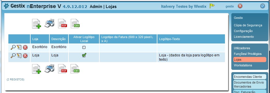 3. Copiar o texto para o campo Logótipo Texto deste ecrã, selecionar a opção Ativar Logótipo Local, e gravar.