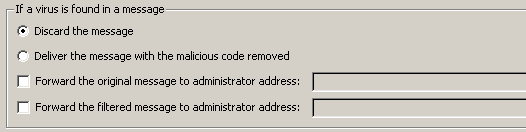 6.1.1. Antivírus Para ativar o AVG para Kerio MailServer, marque a caixa de seleção Usar antivírus externo e escolha a edição do AVG Email Server Edition no menu de software externo no quadro Uso de