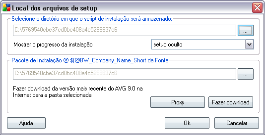 Aplicar configurações de arquivo ao AVG neste computador Use este botão para abrir um arquivo de configuração do AVG (.pck) e aplicá-lo à instalação local do AVG.