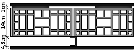 A Tabela 1 Composições adotadas no trabalho PS PC SC PSL SSL PCCL SCCL PCSL SCSL Legenda: 1 bloco cerâmico vazado; 2 argamassa; 3 placa de gesso 11,5 kg/m²; 4 placa de gesso 8,5 kg/m²; 5 adesivo de