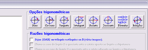 o primeiro podemos desenvolver as razões de seno, cosseno, tangente e cotangente, relacionando o círculo trigonométrico à função trigonométrica, enquanto que o segundo constrói as anteriores