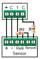 [ 248 ] CONFIGURAÇÃO DA ZONA Teclado GRAPH Padrão: [ 0 ] (zonas NF sem resistor de fim de linha e sem tamper).