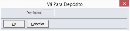 podendo esse filtrar por faixa de códigos ou descrição do registro, conforme mostra a ilustração a seguir: Ao clicar no botão Vá para, o sistema solicitará que o usuário informe o código do depósito