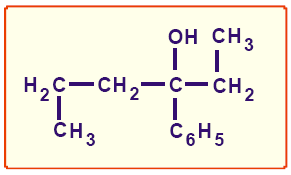 41 Dê o nome oficial do composto orgânico abaixo: a) 6-etil-3,5-dimetil nonan-5-ol. b) 5-etil-3,6-dimetil nonano. c) 2,4-dietil-5-propil hexano. d) 5-etil-3-metil-propil heptano. e) 5-tridecanol.