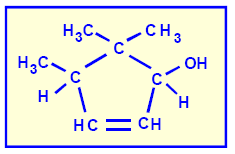 44 Indique o nome oficial (IUPAC) do composto orgânico que apresenta a seguinte fórmula estrutural: a) 1,1,2-trimetil ciclo pent-3-enol b) 2,3,3-trimetil ciclo pent-1-enol.