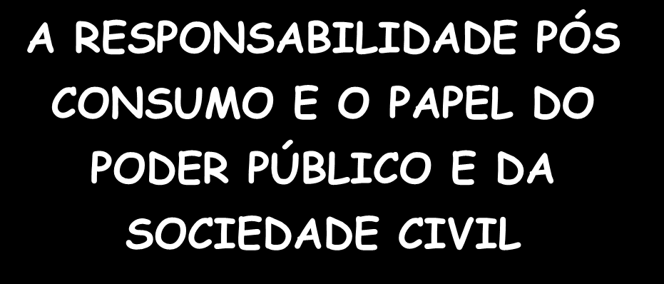 A RESPONSABILIDADE PÓS CONSUMO E O PAPEL DO