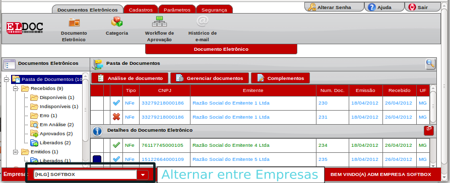 Prezado(a) KEY USER PARCEIRO, Seu acesso ao sistema ELDOC foi criado com sucesso! Para acessá-lo utilize os seguintes dados: Usuário: suporte@softbox.com.br Nova Senha: ev2fo5 URL de acesso: www.