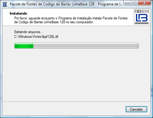 Tela 8 Instalação da Fonte do código de barra